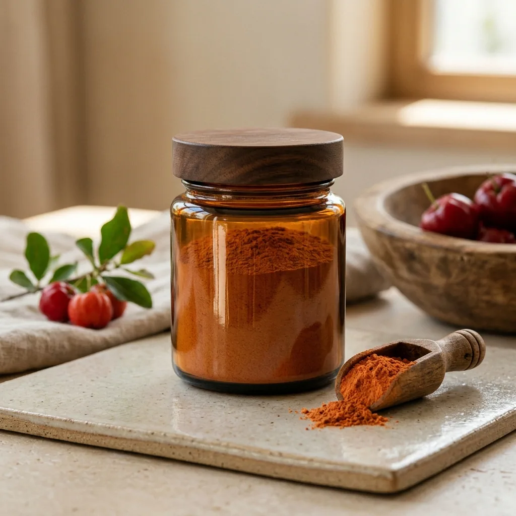 Organic Acerola Freeze Dried Powder >25% Pure Vitamin C